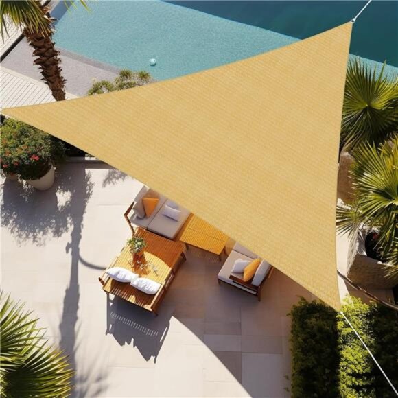 Triangle SunShade Sail 16'x16'x16'Canopy Sand for Patio Garden Yard Deck Pergola - Picture 1 of 6